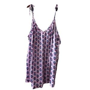 New Old‎ Navy Tie Shoulder Mini Swing Dress 3X Boho Bloomcore Floral Cottagecore